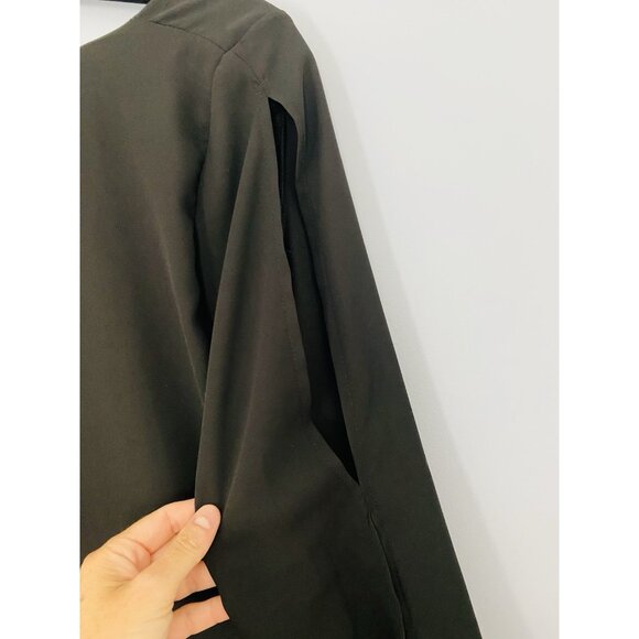 NWT Charming Charlie Womans Size Med Shift Dress Black Long Sleeve Split Sleeve - Picture 5 of 10